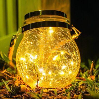 Lampe solaire d'extérieur effet craquelé