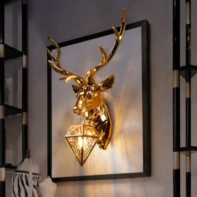 lampe murale tête de cerf