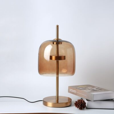 Lampe de table moderne design verre transparent