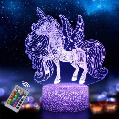 Lampe 3D LED Licorne majestueuse