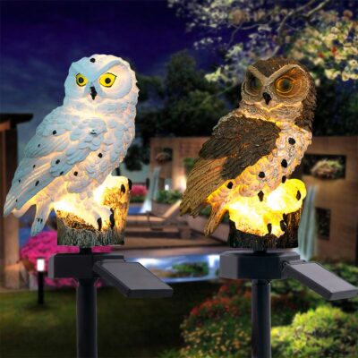 Lumière solaire forme de hibou pour jardin