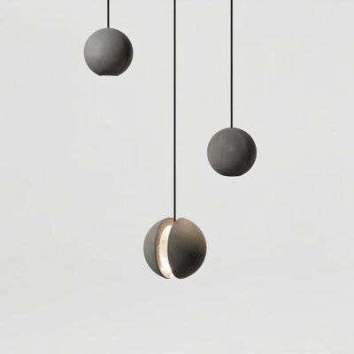 Lampe suspendue lune en béton
