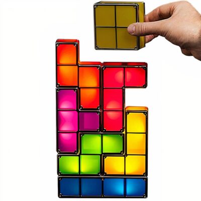 Veilleuse Tetris  colorée empilable
