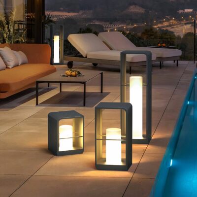 Lampe extérieure design étanche à énergie solaire