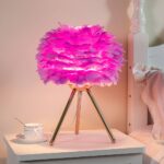 Lampe de chevet moderne à plumes