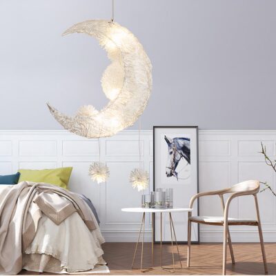 Lampe suspendue en forme de lune