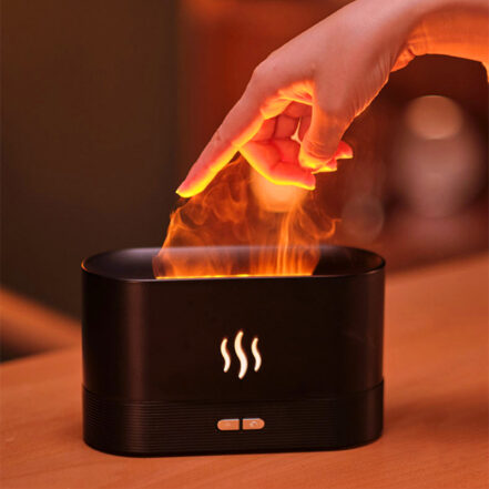 Lampe de nuit USB avec Simulation de flamme et humidificateur
