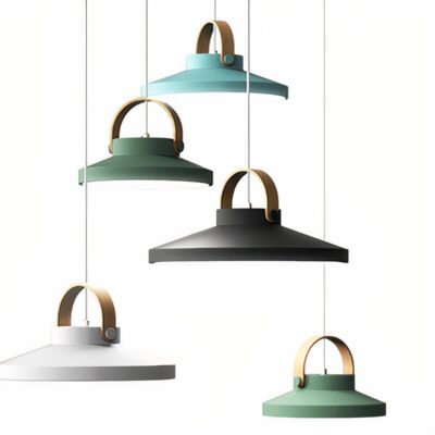 Lampe suspendue nordique moderne en imitation bois
