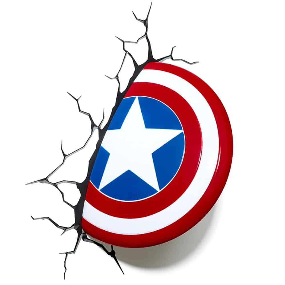 Applique Murale à LED au Design de Marvel Captain América