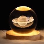 Lampe design boule de cristal, saturne
