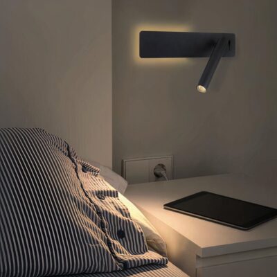 Lampe lecture murale rotative noire ou blanche