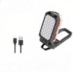 Lampe torche de poche LED avec batterie rechargeable USB présentée sur fond blanc