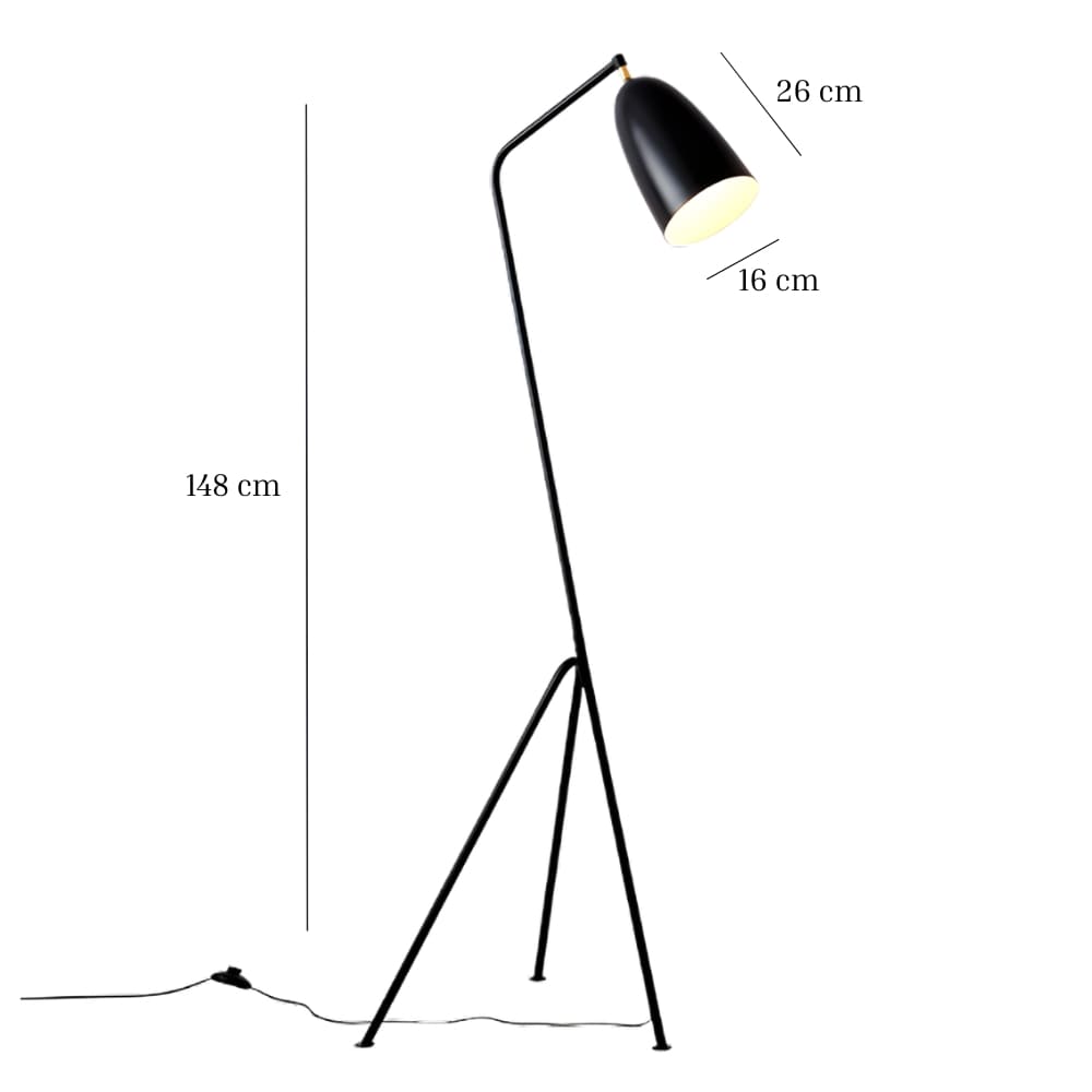 Lampe trepied noire moderne au style nordique