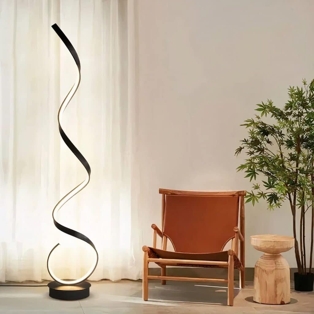 Lampe de salon design en forme de spirale