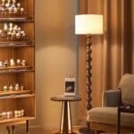 Lampe de salon élégante et vintage en bois