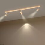 Lampe plafond en bois à trois têtes
