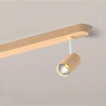 Lampe plafond en bois à trois têtes