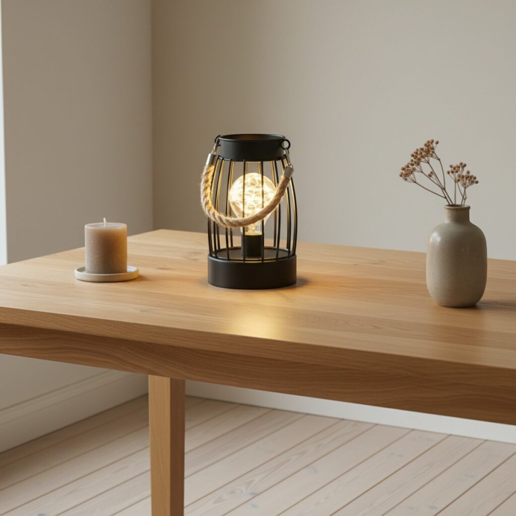 Lampe de table lanterne vintage nomade